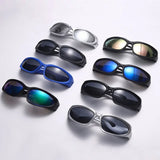 Trendy Silver Rectangle Sport Sunglasses Men Women Brand 2022 Retro Outdoor Cycling Mercury Mirror Sun Glasses UV400 Protection