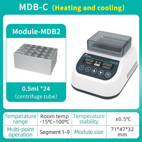 JOANLAB Portable Mini Thermostatic Dry Bath Incubator Lab Heater With Heating Block For 0.2/0.5/1.5/2ml Centrifuge Tube