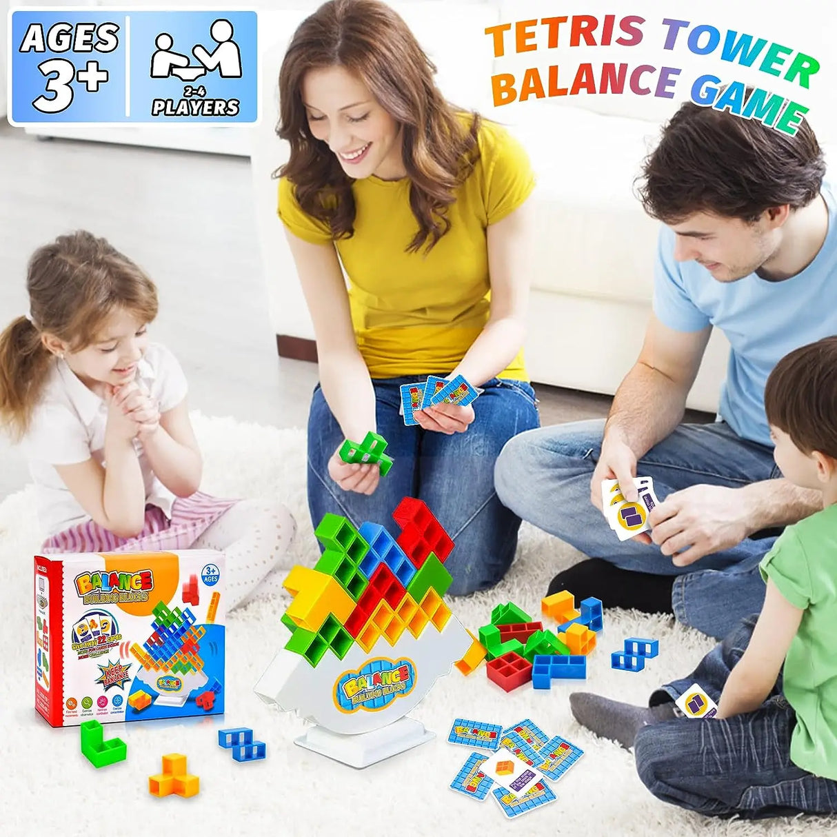 Kids Balance Toy Stacked Tower Board Game Stacking Building Blocks Puzzle Assembly Bricks Children Montessori Educational Toys