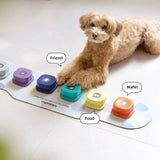 Mewoofun Voice Recording Button Pet Toys Dog Buttons for Communication Pet Training Buzzer Recordable Talking Button with Mat