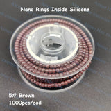 1000pcs/coil Pre-Loaded 3.0mm NanoRings Silicone Micro Rings Links Beads Hair Extension Tools Made Easi Loop Hook