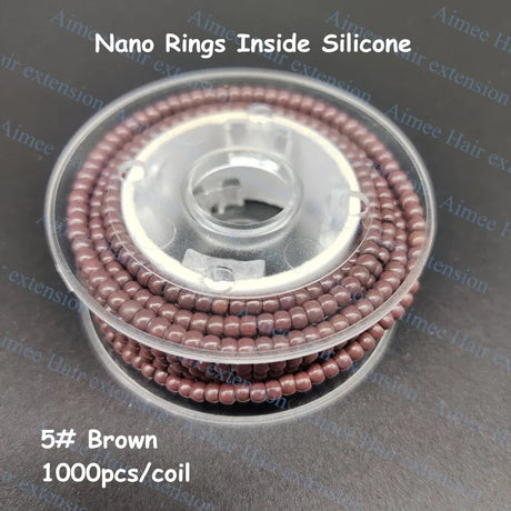 1000pcs/coil Pre-Loaded 3.0mm NanoRings Silicone Micro Rings Links Beads Hair Extension Tools Made Easi Loop Hook