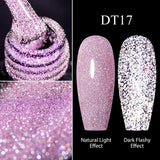 10Pcs Nude Glitter Gel Nail Polish Set Purple Pink Reflective Glitter Semi Permanent Varnishes Soak Off UV LED Nail Art Gel Kits