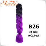 6 Pcs 24” Synthetic Braiding Hair Pink Jumbo Braids Hairstyles Purple Blue Blonde Ombre Hair Extensions For Women 100G/Pack