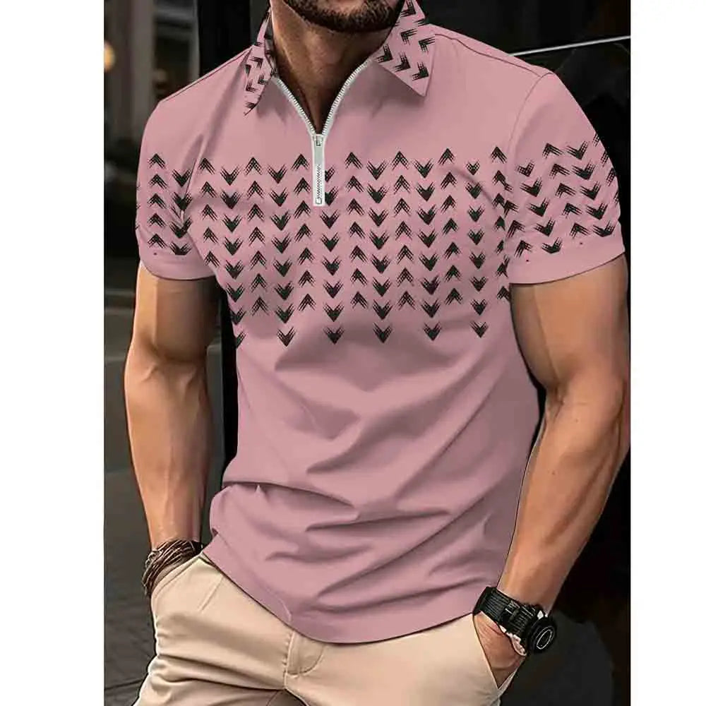 Euro size Fashion Boutique Men's Polo Shirt Summer Casual Business Versatile Clothing Comfortable Breathable Polo sleeve Top