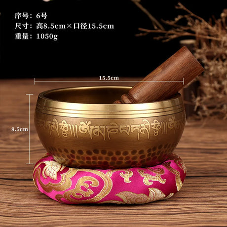 Tibetan Singing Bowl Buddhist Meditation Massage Yoga Chakra Nepal Singing Bowls Sound Healing Instruments with Accessories Gift