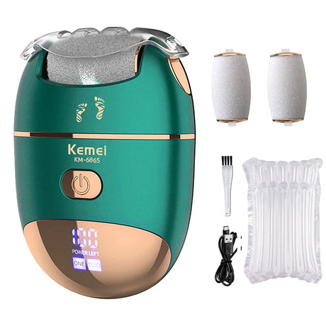 KEMEI Electric Foot Grinding Skin Hard Rupture Skin Trimmer Dead Skin Foot Pedicure Rechargeable Foot Care Tool Remover Callus