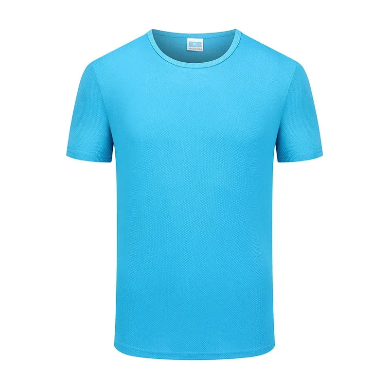 Plain T-shirts for Men Sport Quick Drying Fabric Mens Tshirt Unisex General Size O-neck Short Sleeve Blouse Company Custom Tees