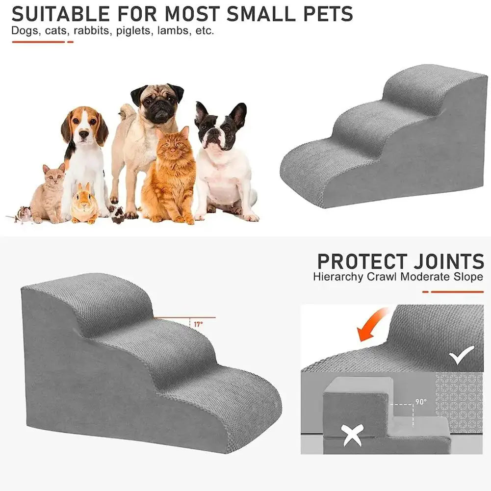 Hot Dog House Dog Stairs Pet 3 Steps Stairs For Small Dog Cat Pet Ramp Ladder Anti-slip Removable Dogs Bed Stairs Pet Supplies