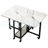 Table Folding Dining table Movable Table Set Dining Table Chair Set Chair Dining Room Furniture Small Apartment Living Room