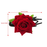 AWAYTR Flower Red Rose Claw Clip Girl Women Cute Popular Hair Catches Hairpin Korean Style Hair Accessories Wedding New Ponytai