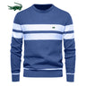 2023 High Quality New Mens Boys Winter Stripe Sweater Thick Warm Pullovers Men's O-neck Basic Casual Slim Comfortable Sweaters