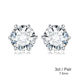 JewelryPalace Moissanite D Color Total 0.6ct 1ct 2ct 3ct 4ct 6ct S925 Sterling Silver Stud Earrings for Woman