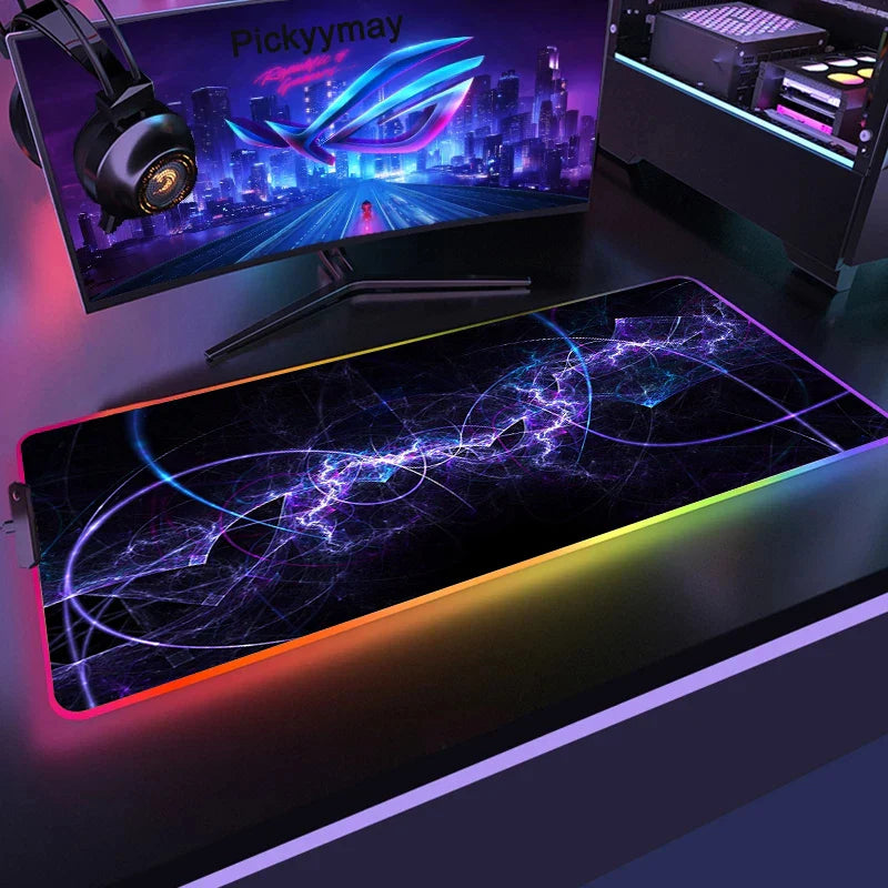 Space Large RGB Mouse Pad Gaming Mousepad LED Mouse Mat Gamer Mousemats Table Pads PC Desk Mat RGB Keyboard Mat XXL 90x40cm