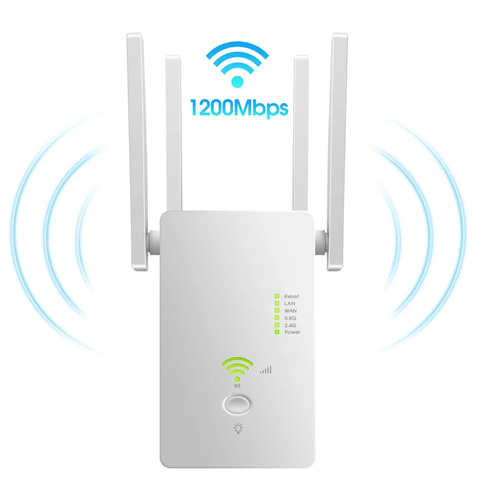 AC1200 Wireless 5G WiFi Extender/Router/AP Dual Band Repeater Booster Signal 802.11AC Long Range 1200Mbps Wi-Fi Access Point