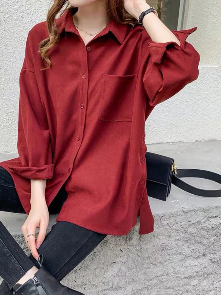 Plus Size Korean Style Blouses Long Sleeve Clothes Office Autumn Shirt Women Shirts Winter Clothes Elegant Women Blouses