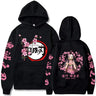 Popular Anime Print Hoodies Demon Slayer Blade Warm Fleece Japanese Street Kamado Nezuko Custom Men's Sweater Pullover Hoodies