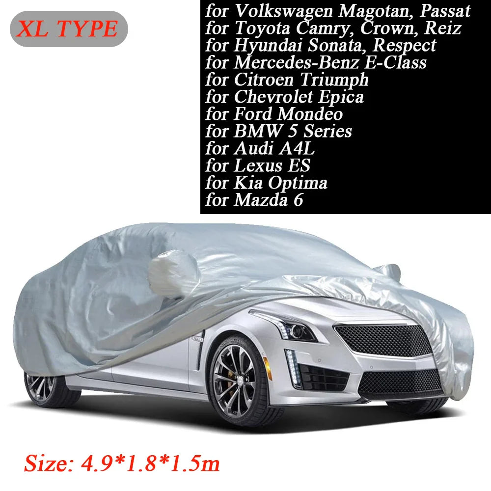 Universal Car Cover Full Cover Outdoor Indoor UV Protection Sunscreen Heat Protection Dustproof Scratch-Resistant Sedan M-XXL