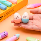 6 Pcs/Lot Capsule Eggplant Shape Cartoon Highlighters School Stationery Students Drawing Supplies Kawaii Mini Paint Marker Pen