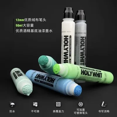 Holywhit Graffiti Flowing Markers Pen 12mm / 50ml Oily Round Head Signature Pen Oily Waterproof Paint Pen Can Add Ink