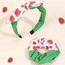 ncmama 2Pcs New Avocado Print Hairbands For Kids Girls Cute Strawberry Headband Elastic Rubber Scrunchies Women Ponytail Holder