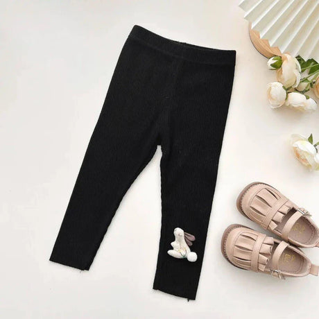 Autumn Girls Cotton Bottoms Pants 2023 New Korean Children's Stretchy Slim Casual Pant Baby Lace Splicing Outside Trousers