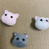 Min order 30pcs/lot flocking animals cartoon cats shape resin dolls beads diy jewelry earring/garment pendant accessory