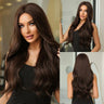 Black Wave Wigs for Women Long Natural Curly Wig Middle Part Synthetic Wig Heat Resistant Fake Hair Daily Party Use