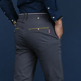 2024 New Korean Men Casual Pants Stretch Slim Fit Trousers High Quality Straight Stretch Pants Men