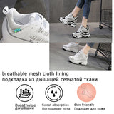 Fujin 9cm Platform Wedge Sneakers Chunky Shoes 9cm Hidden Heel Za Fashion Genuine Leather Comfy Breathable Vulcanized Shoes