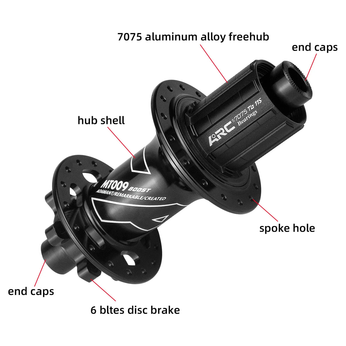 ARC MT009 6 Pawls 4 Bearings MTB Bicycle Hub 3 Teeth Front 15x110 Rear 12x148 Boost For K7 Micro Spline HG 8 9 10 11 12S Srm XD