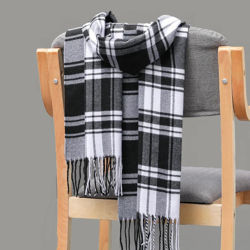 Luxury Brand Plaid Winter Men Scarf Warm Cashmere Scarves Fashion Male Shawl Bufandas Casual Men's Tassel Pashmina Wraps