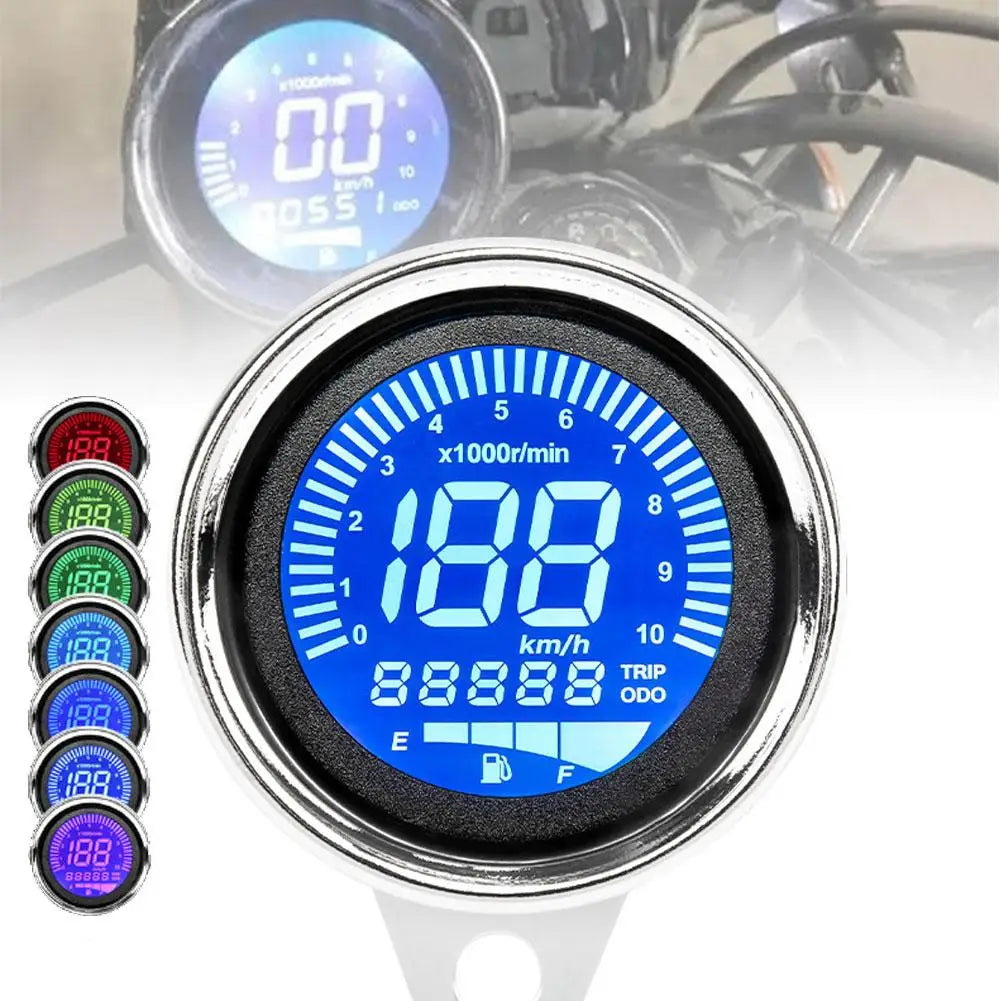 Motorcycle LCD Digital Meter Multi‑Functional Odometer Speedometer Tachometer RPM Fuel Level Gauge MPH H Dropshipping