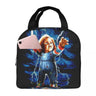 He Wants You For A Best Friend Chucky Lunch Bags Horror Portable Insulated Cooler Child's Play Thermal Picnic Work Lunch Box