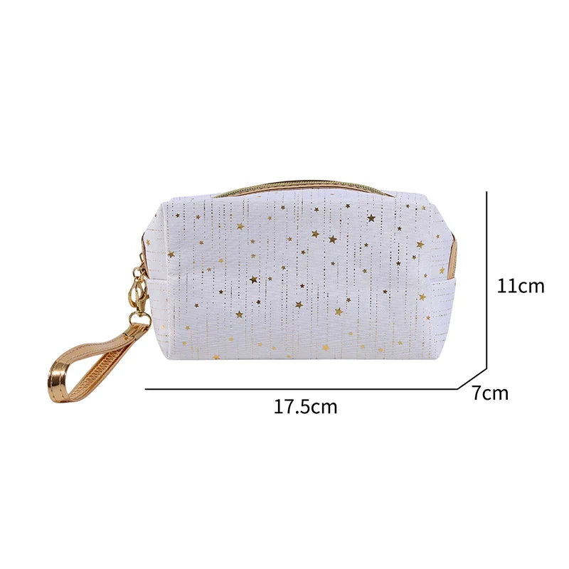 Cosmetics Storage Bag Five Pointed Star Pattern Zipper Simplicity Lightweight Travel Supplies Large Capacity Makeup Bags