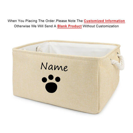 Basket Toys Dog Paw Personalized Pet Toy Storage Box For Clothes Custom Cat Product With Name Dog