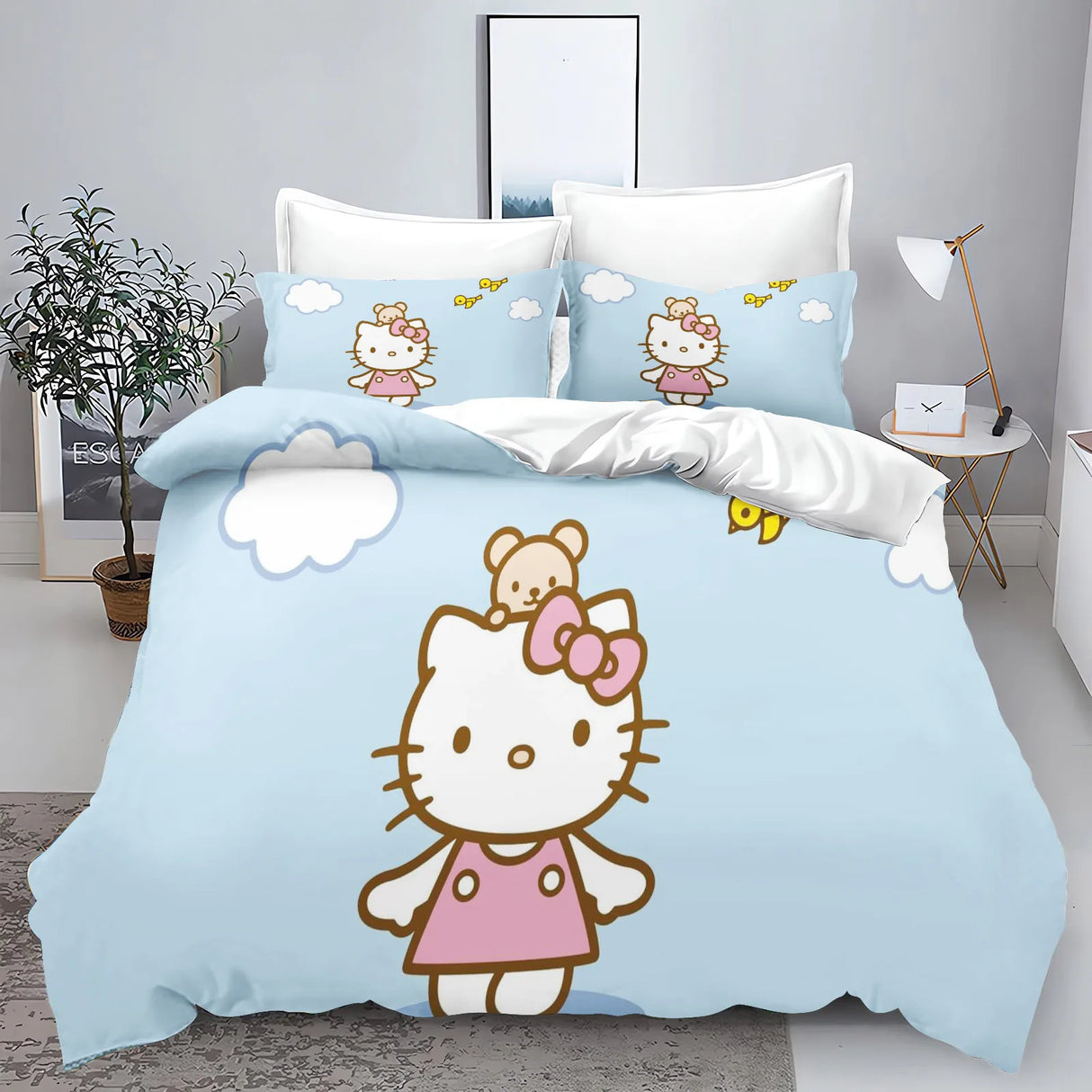 Hello Kitty With Pillowcase Bedding Set Duvet Cover Comforter Sets Universal, Suitable For Children And Adults  Home