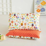 1 Pc Short Plush Baby Pillow Case With Zipper Double-sided Use Children's Pillow Case 100% Cotton Kindergarten Nap Pillow Cover