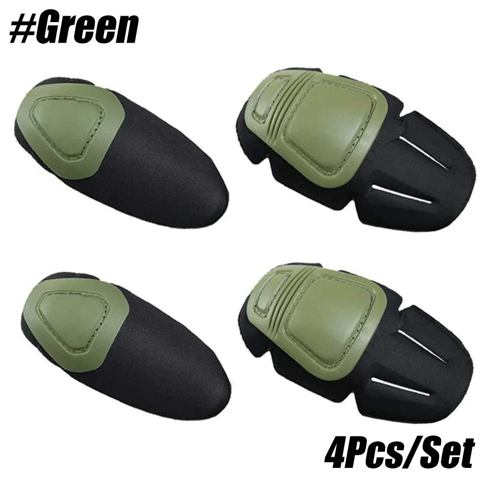 4Pcs/Set Military Tactical Knee Pad Elbow Pad Set Airsoft Knee Elbow Protective Pads Combat Paintball Skate Safety Guard Gear