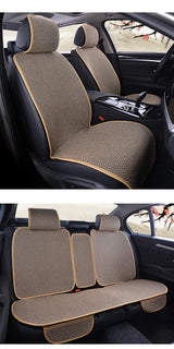 New Flax Car Seat Cover Protector Linen Front Rear Back Cushion Protection Pad Mat Backrest for Auto Interior Truck Suv Van