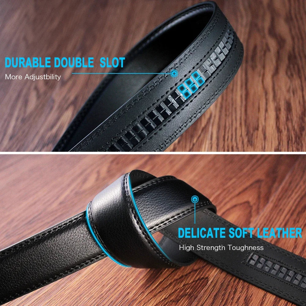 Men Belts Automatic Buckle Belt Genune Leather Authentic Girdle Belt For Men Leather Strap Designer Women Jean Belt Long 115-130