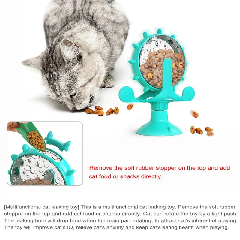 Windmill Cat Toys Dog Cat Feeding Interactive Wheel Toys Pet Leaking Food Training Ball Exercise IQ Toys for cats Cat Supplies