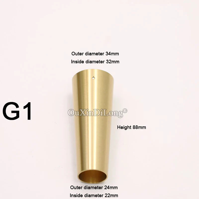 4PCS Pure Brass Covers Chair Cups Cabinet Covers Sofa Brass Tip Cap Furniture Tube Leg Protector Metal Legs Base GF48