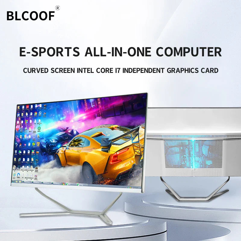 POS Computer Curved Screen All In One PC DDR4 Complete Full Set  Gaming PC Build in CPU  Desktop PC Windows 11 with keyboard