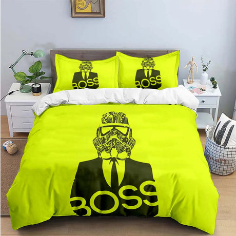 H-Hugo Boss Logo Print Bedding Sets Exquisite Bed Supplies Set Duvet Cover Bed Comforter Set Bedding Set Luxury Birthday Gift