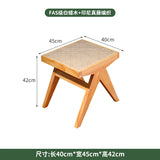 Solid Wood Leisure  Conference Chair Rattan Solid Wood Dining Chair with Backrest Commercial Table and Chair Combination