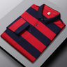 Brand Business Long Sleeve Polo Shirts Men Clothes 2023 Striped Tops Lapel Luxury Clothing Fashion Embroidered Men's Golf Wear