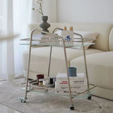 Simple Coffee Tables Creative Transparent Glass Mini Sofa Side Table Living Room Light Luxury Removable Trolley Kitchen Islands