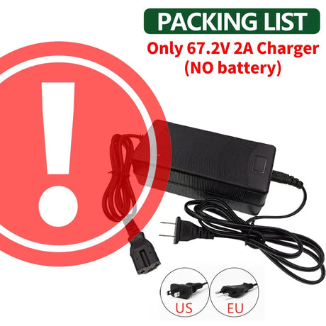 New 60V 20Ah 21700 Lithium Battery Pack 16S4P 1000W-3000W Electric Bike Motorcycle Scooter Battery +67.2V 2A Charger