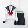 Japanese School Uniform Suit Sailor JK S-2XL Basic Cartoon Girl Navy Sailor Uniform Black sets Navy Costume Women girl costume